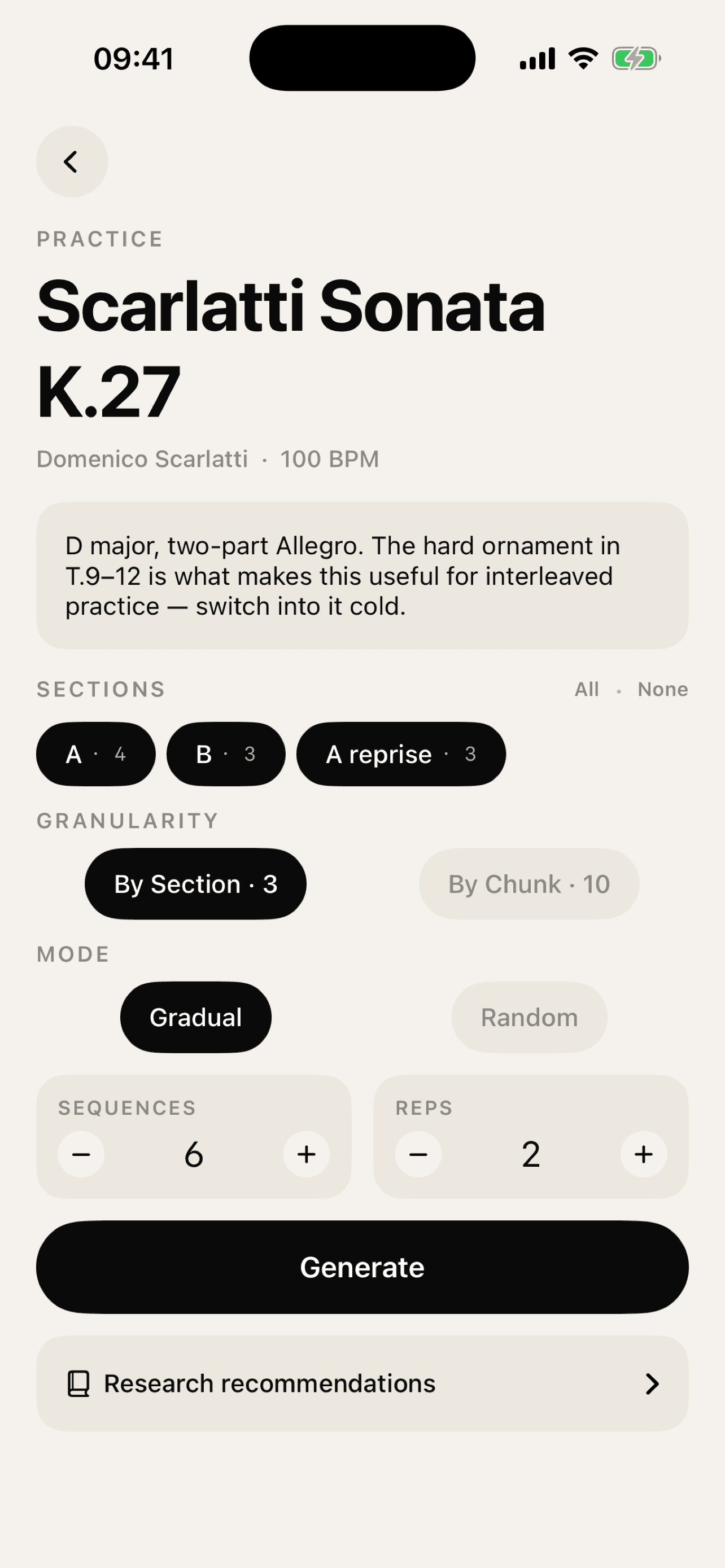 Engram practice session